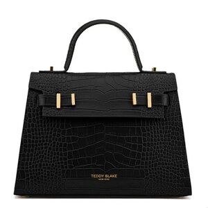 Teddy Blake Ava Croco 11” Black 
Handbag